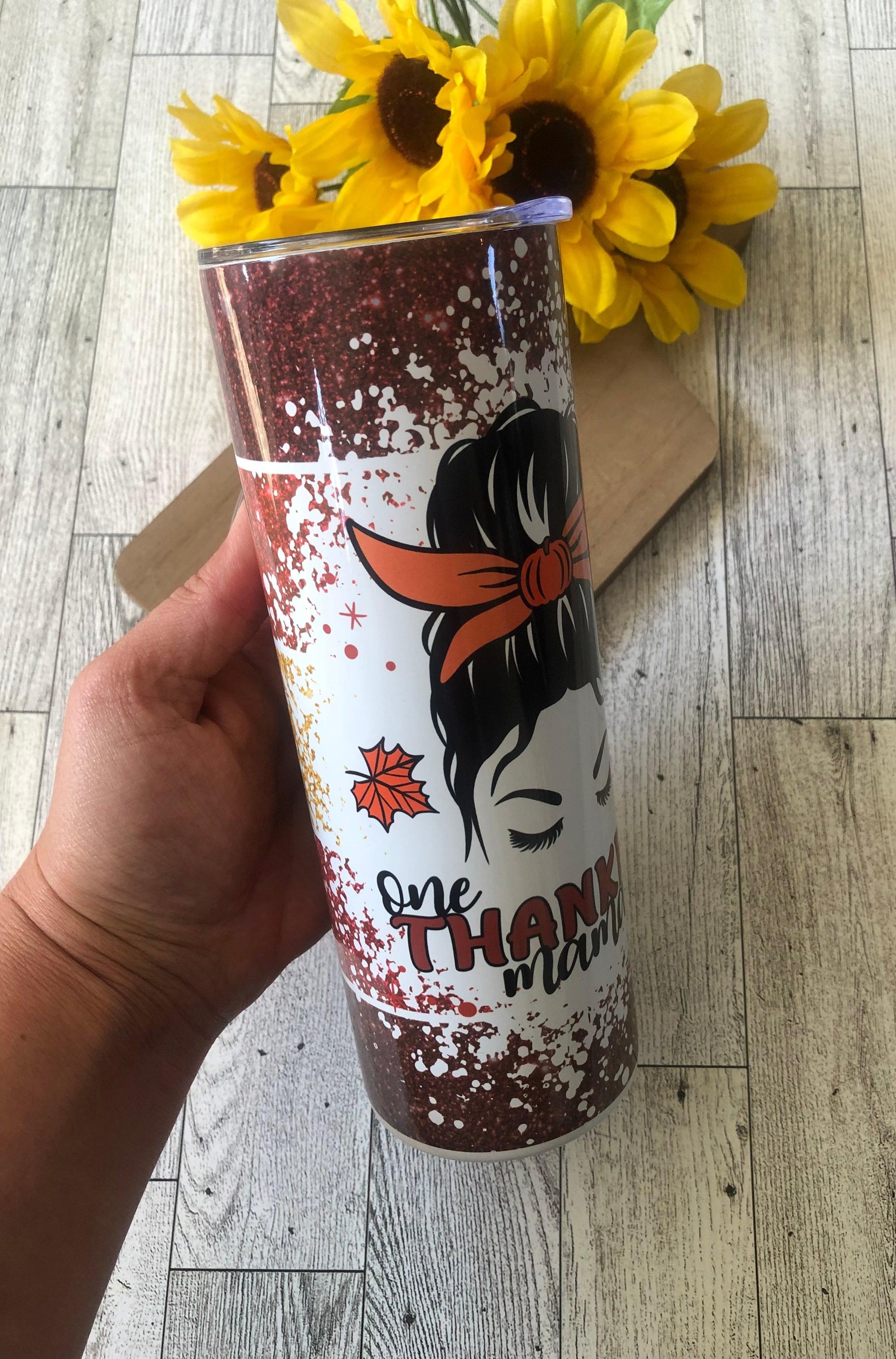 Ready to Ship! One Thankful Mama 20 oz Sublimation Insulated Tumbler - Ladybug Designs, DIY Lifestyle