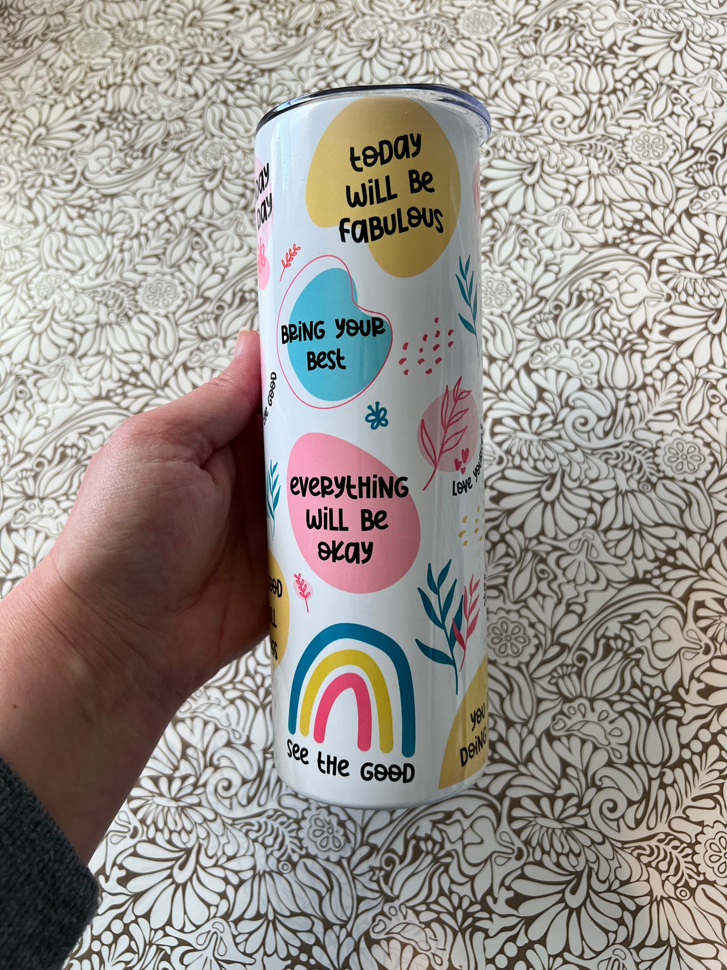 Ready to Ship! Motivational 20 oz Sublimation Insulated Tumbler - Ladybug Designs, DIY Lifestyle