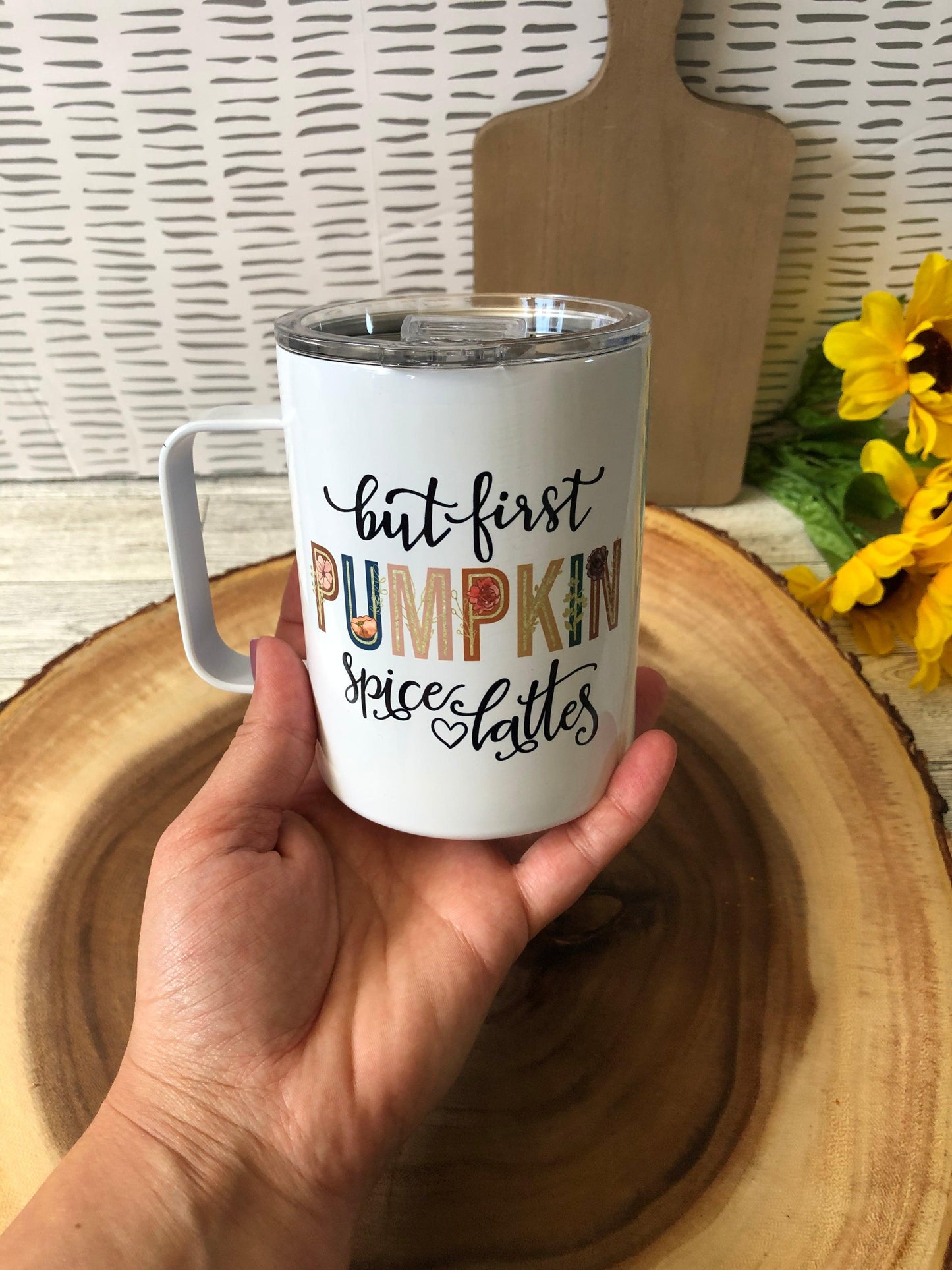 Ready to Ship! But First Pumpkin Spice Lattes 10 oz Sublimation Coffee/Camp Mug - Ladybug Designs, DIY Lifestyle