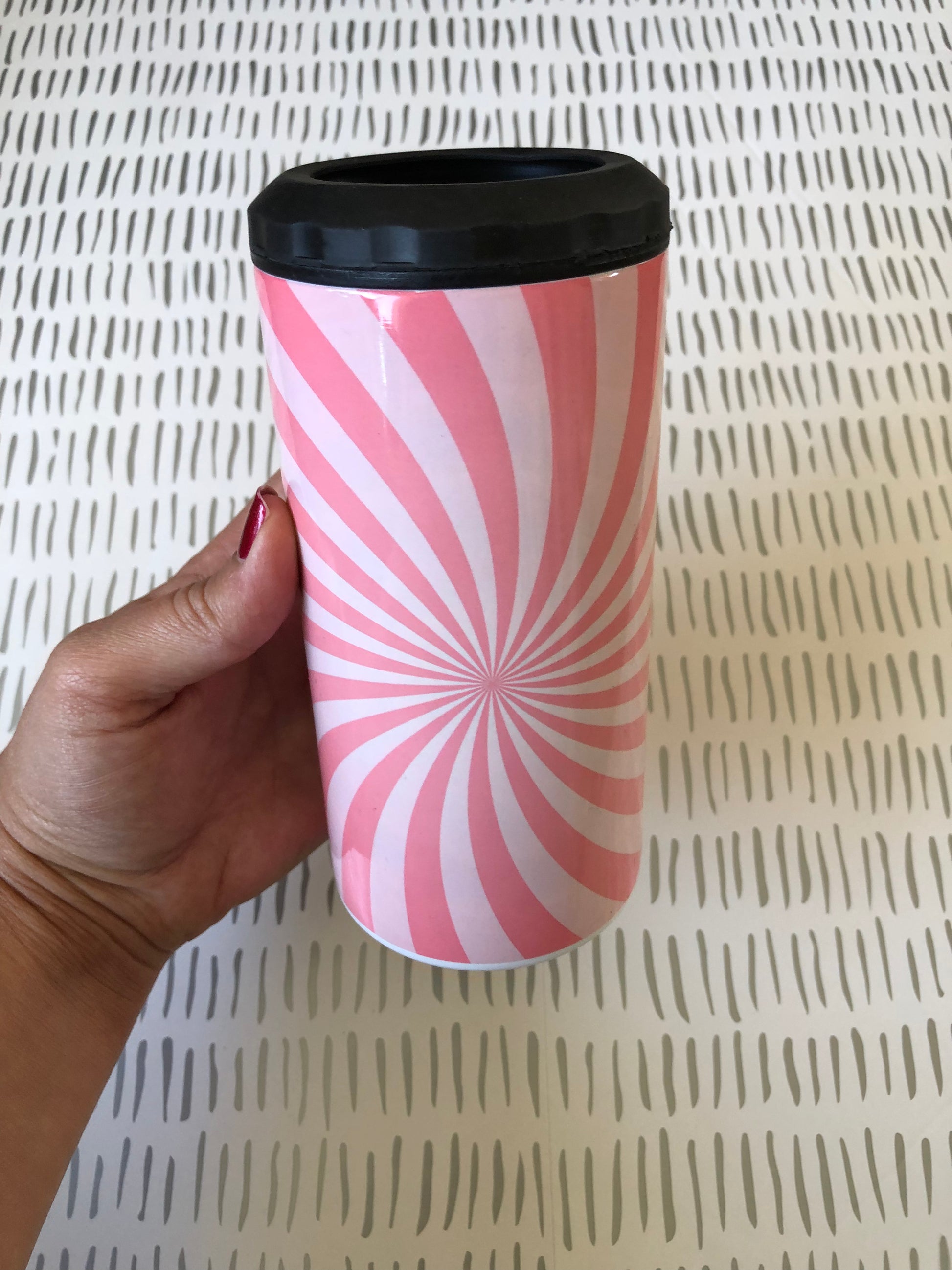 Ready to Ship! 4 in 1 Pink Swirl Sublimation Can Cooler - Ladybug Designs, DIY Lifestyle