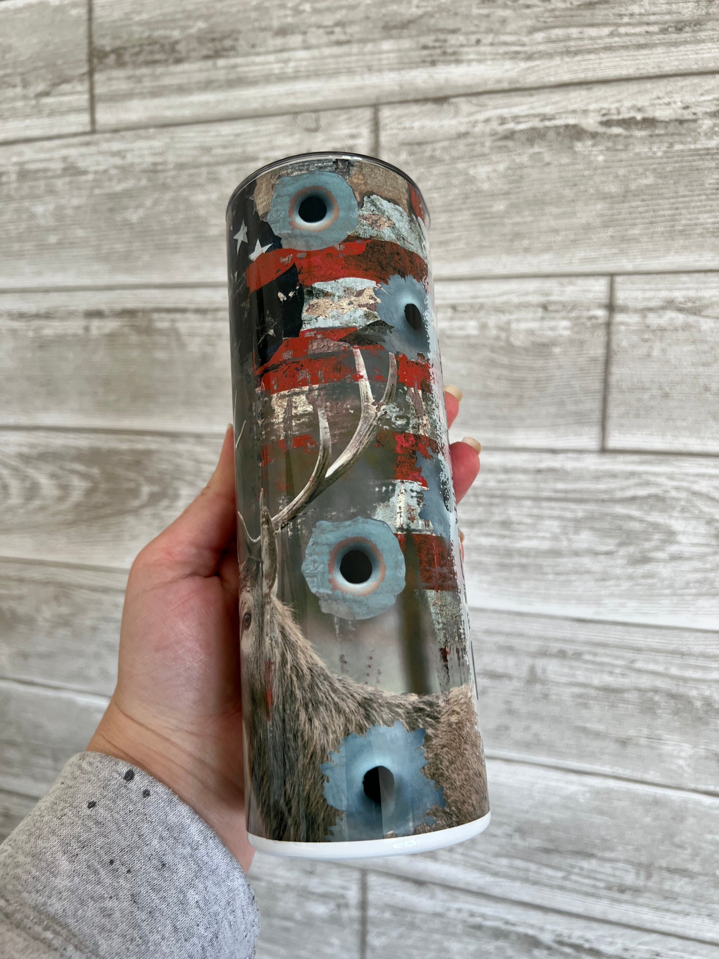 Hunting Rules Bullet Holes 20 oz Sublimation Insulated Tumbler