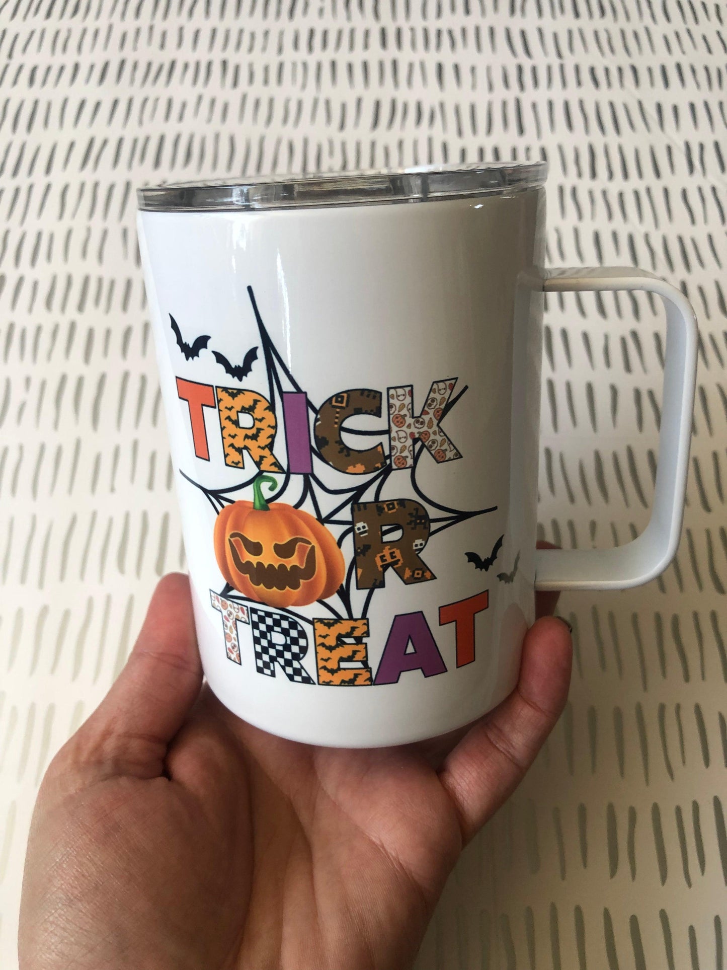 Ready to Ship! Trick or Treat 10 oz Sublimation Insulated Coffee/Camp Mug - Ladybug Designs, DIY Lifestyle