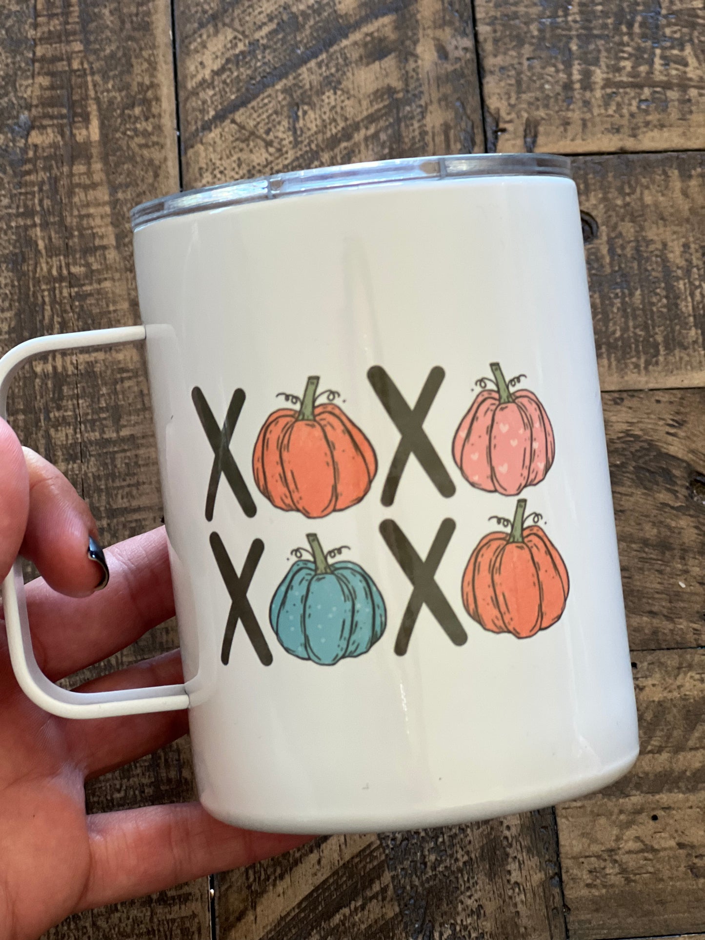 Ready to Ship! XOXO Pumpkin 10 oz Sublimation Coffee/Camp Mug - Ladybug Designs, DIY Lifestyle