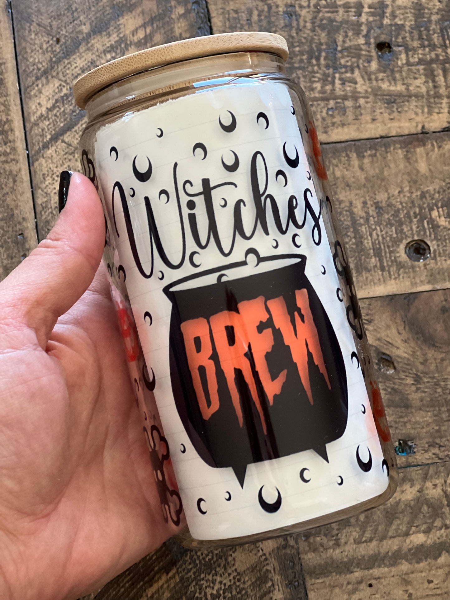 Ready to Ship! Witches Brew 16 oz Beer Can Glass - Ladybug Designs, DIY Lifestyle