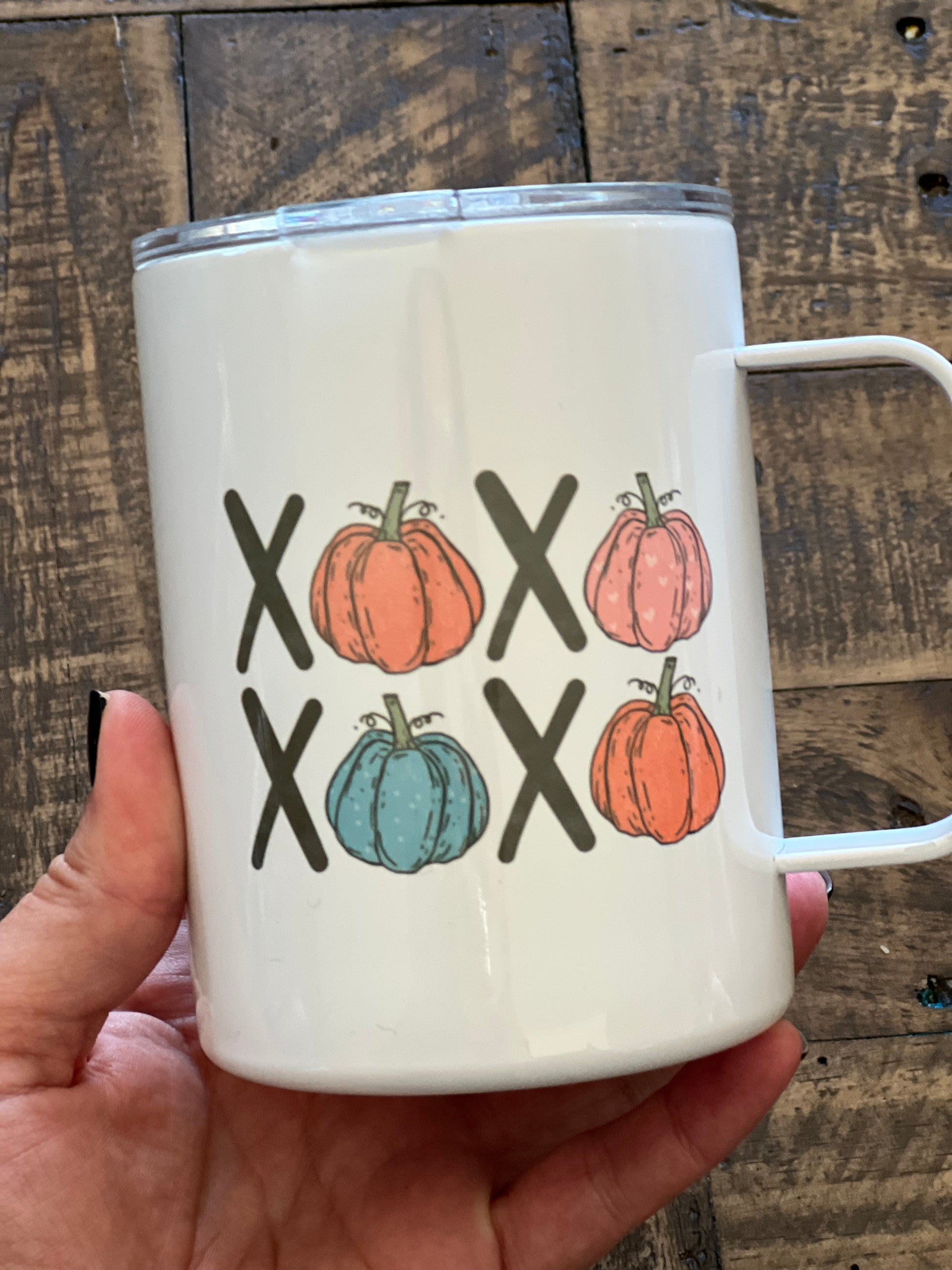 Ready to Ship! XOXO Pumpkin 10 oz Sublimation Coffee/Camp Mug - Ladybug Designs, DIY Lifestyle