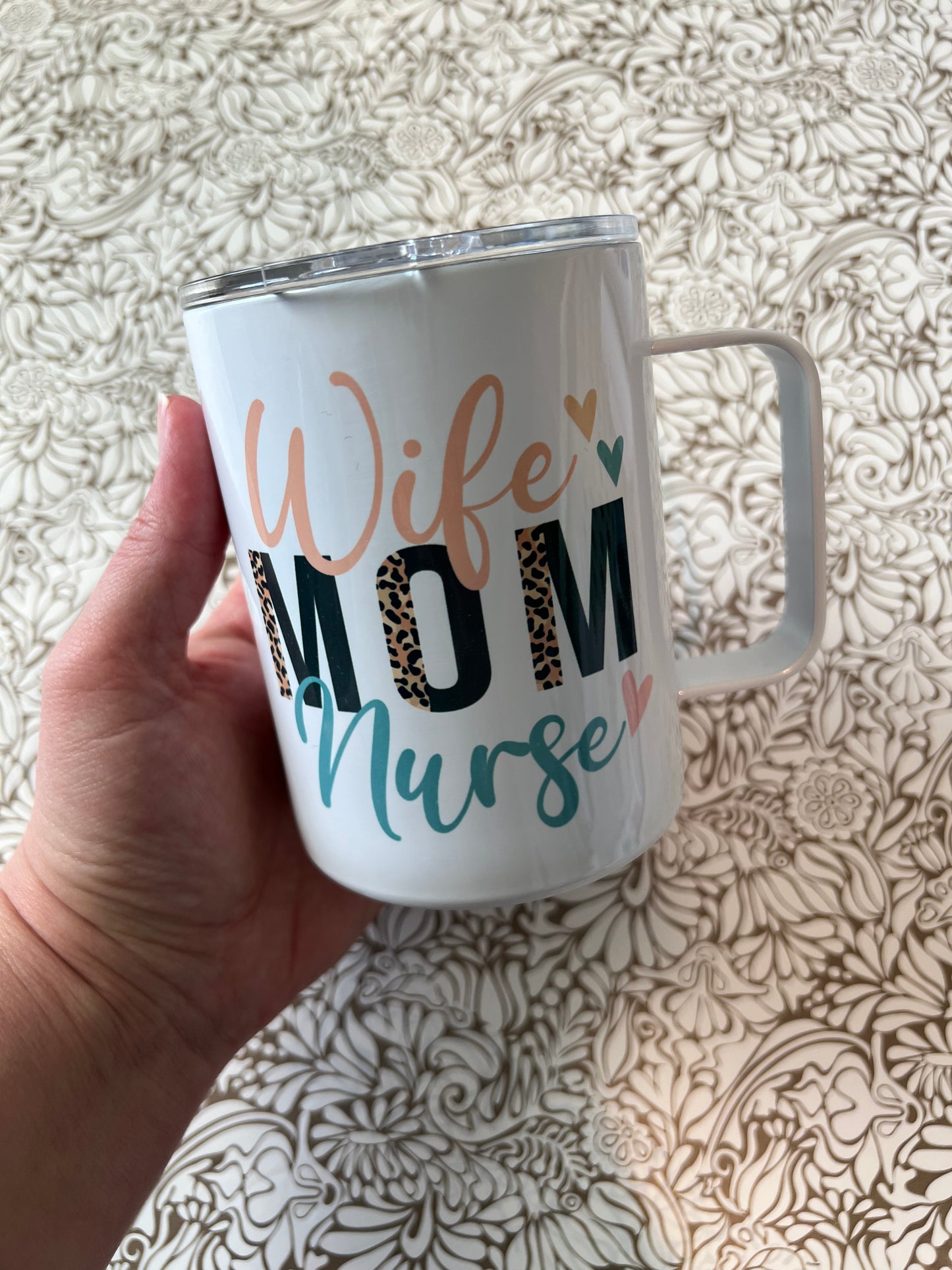 Ready to Ship! Wife Mom Nurse10 oz Sublimation Coffee/Camp Mug - Ladybug Designs, DIY Lifestyle