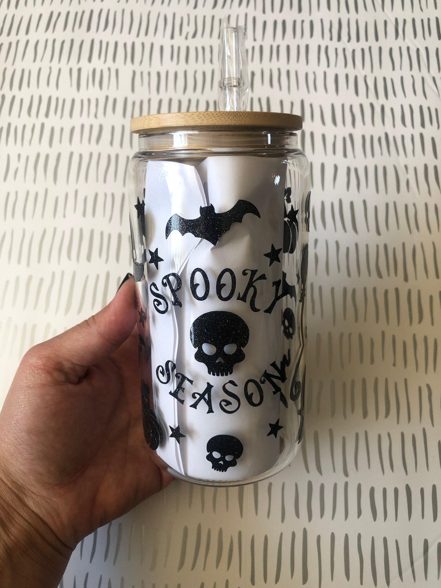 Ready to Ship! Spooky Season 16 oz Beer Can Glass - Ladybug Designs, DIY Lifestyle