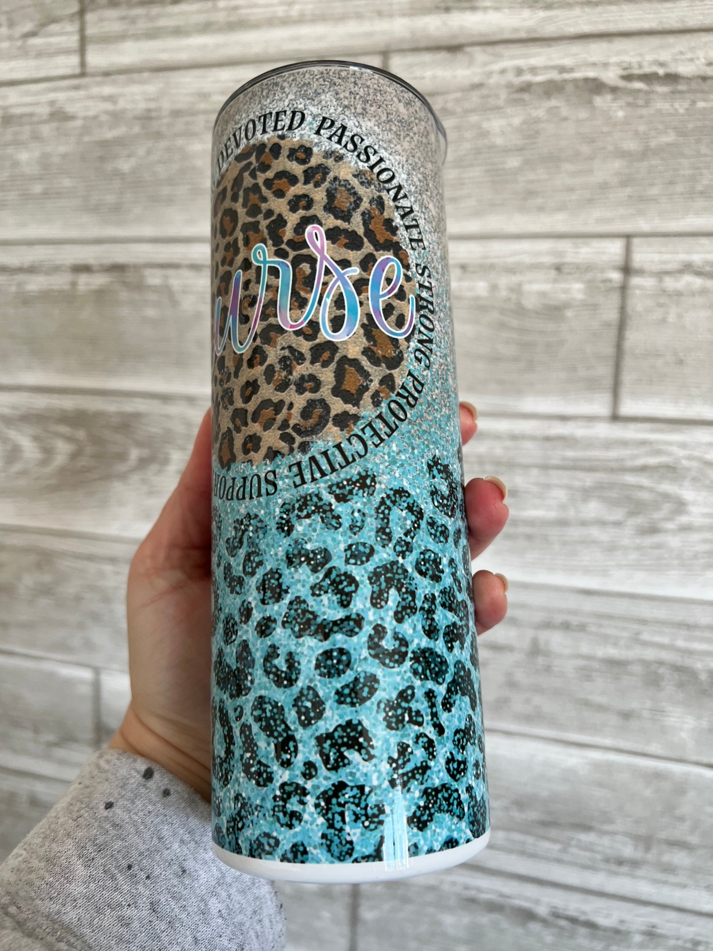 Leopard Nurse 20 oz Sublimation Insulated Tumbler