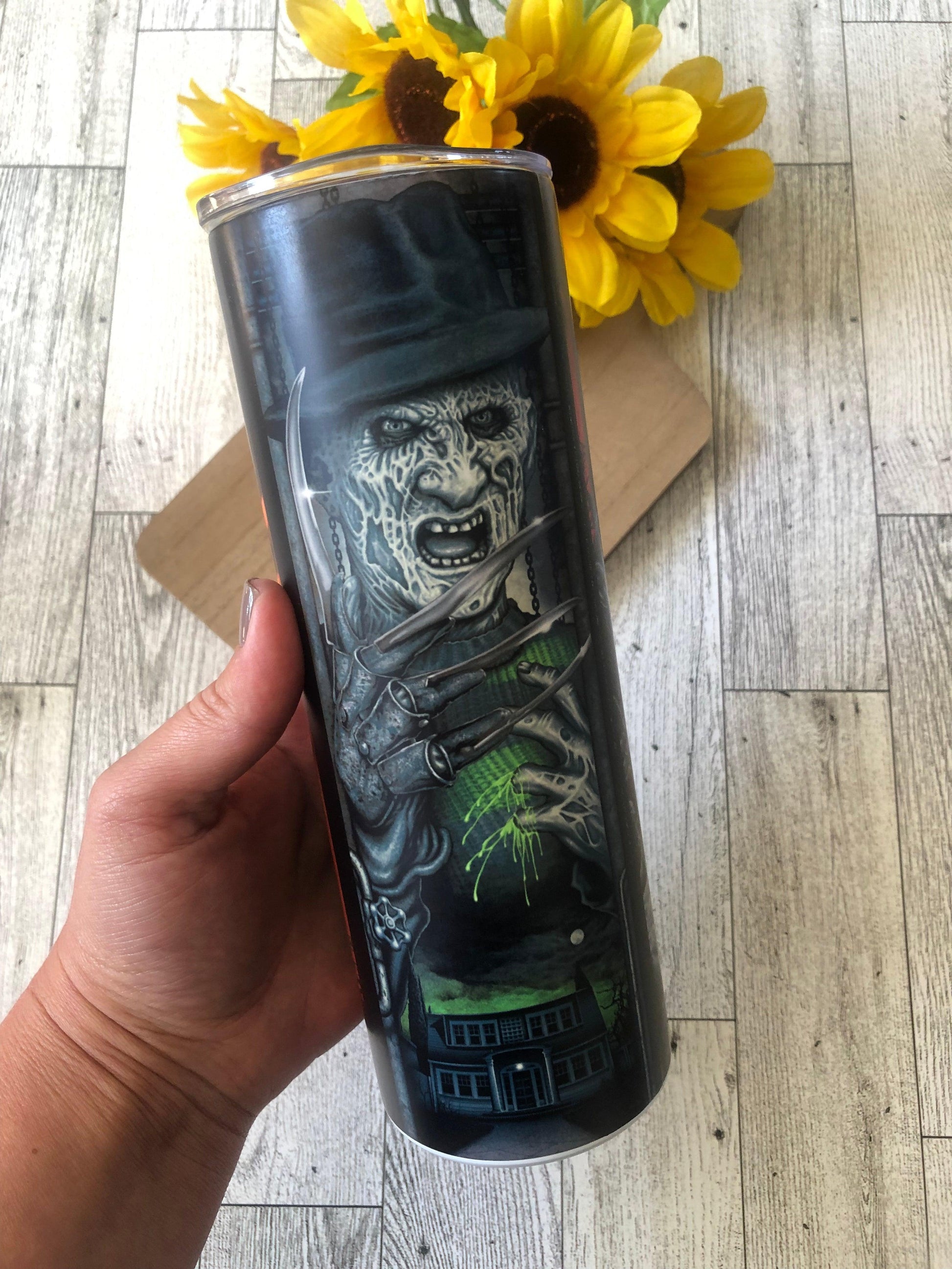 Ready to Ship! Horror Movies 20 oz Sublimation Insulated Matte Tumbler - Ladybug Designs, DIY Lifestyle