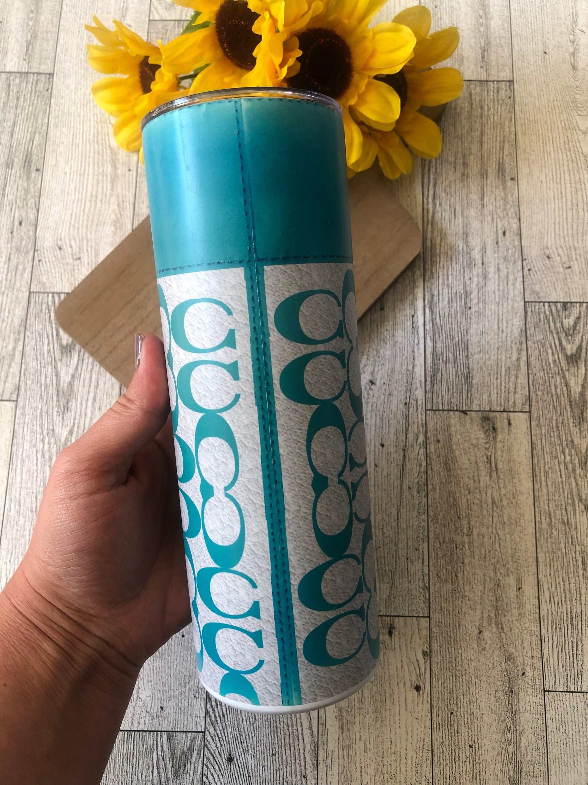 Ready to Ship! Teal Coach 20 oz Sublimated Insulated Matte Tumbler - Ladybug Designs, DIY Lifestyle