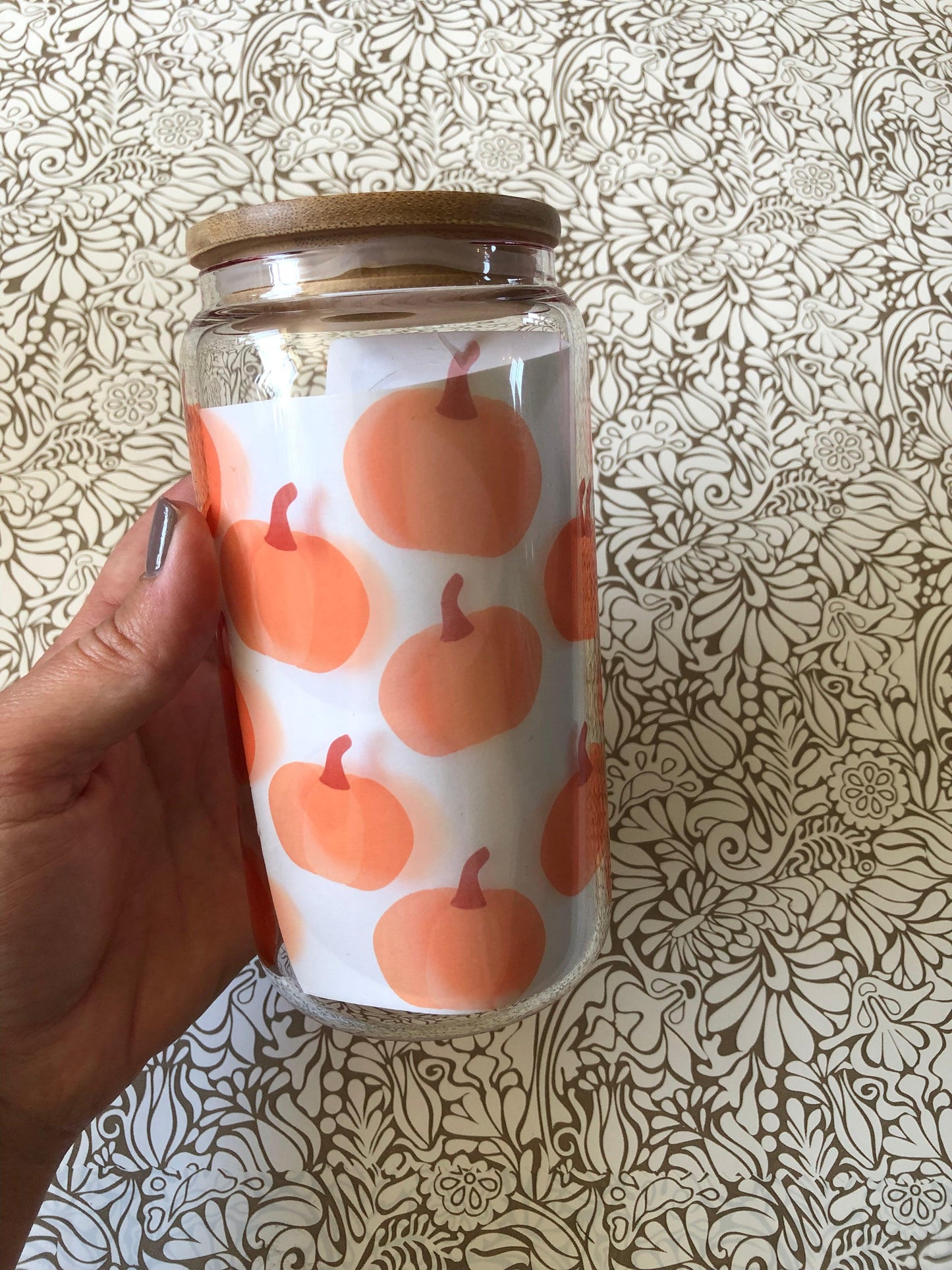 Ready to Ship! Pumpkin Sublimation 16 oz Beer Can Glass - Ladybug Designs, DIY Lifestyle