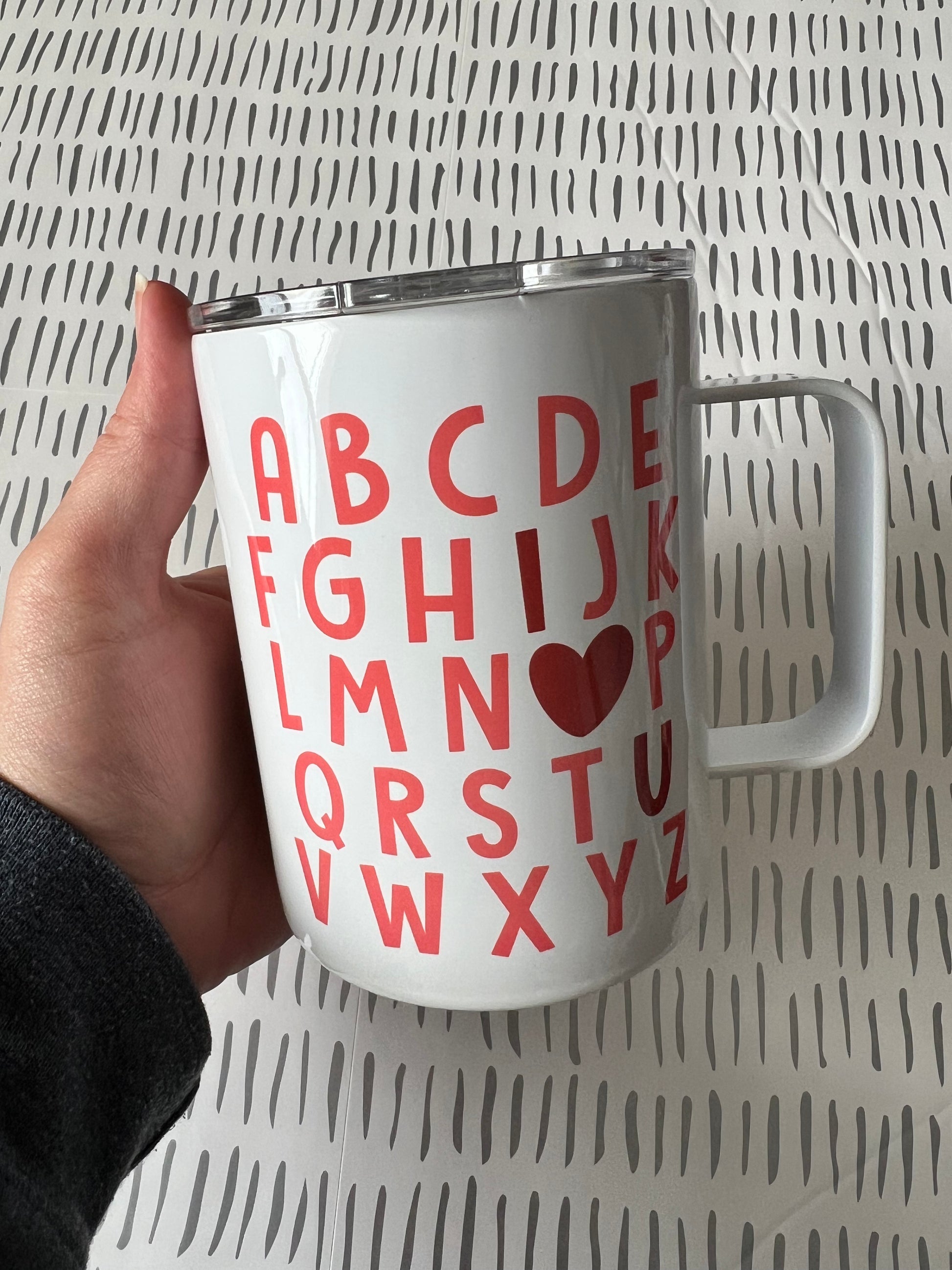 Ready to Ship! Valentine's Alphabet 10 oz Sublimation Coffee/Camp Mug - Ladybug Designs, DIY Lifestyle