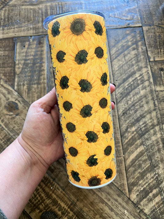 Ready to Ship! Sunflower USA 20 oz Sublimation Insulated Matte Tumbler - Ladybug Designs, DIY Lifestyle