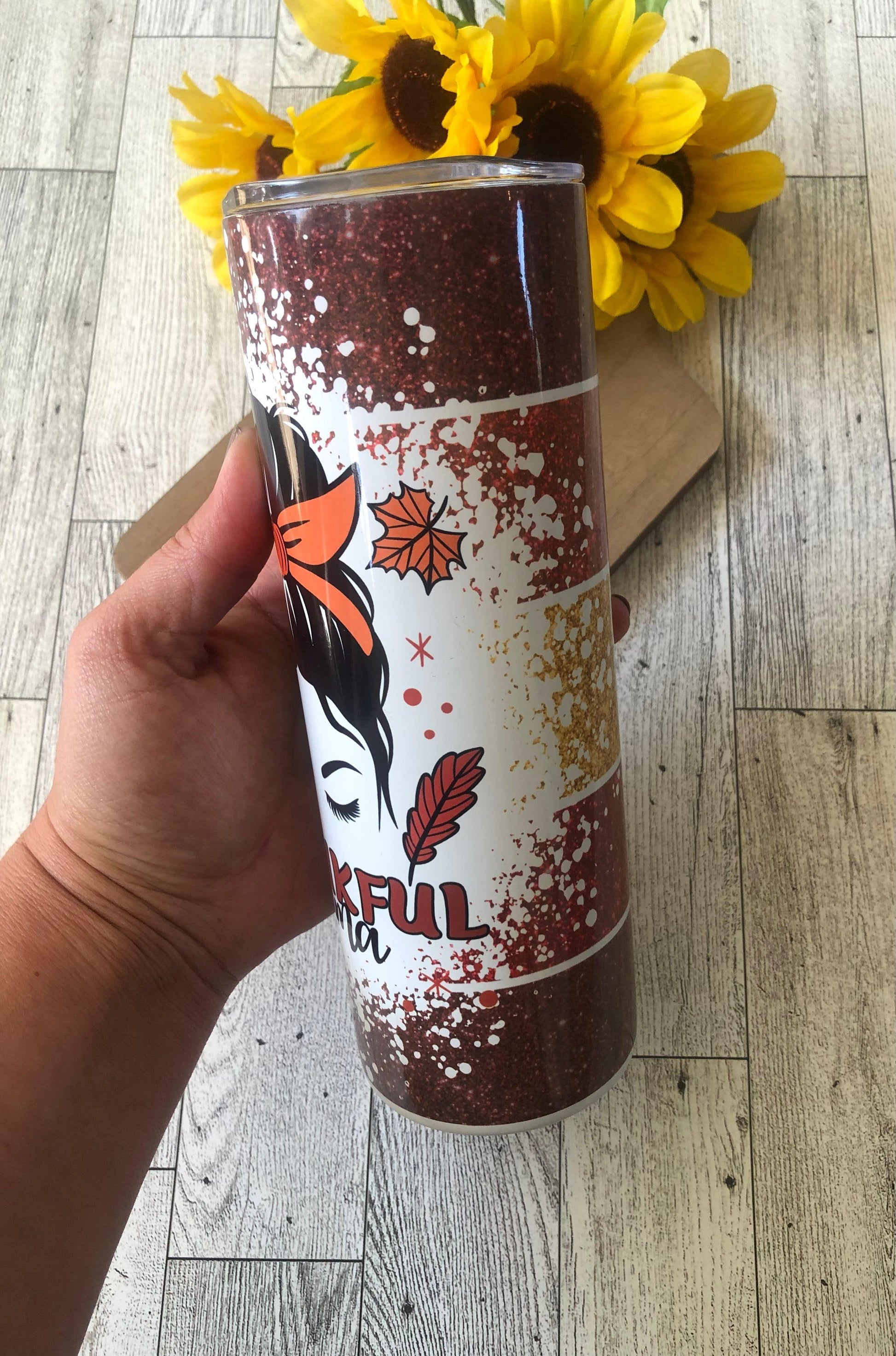 Ready to Ship! One Thankful Mama 20 oz Sublimation Insulated Tumbler - Ladybug Designs, DIY Lifestyle