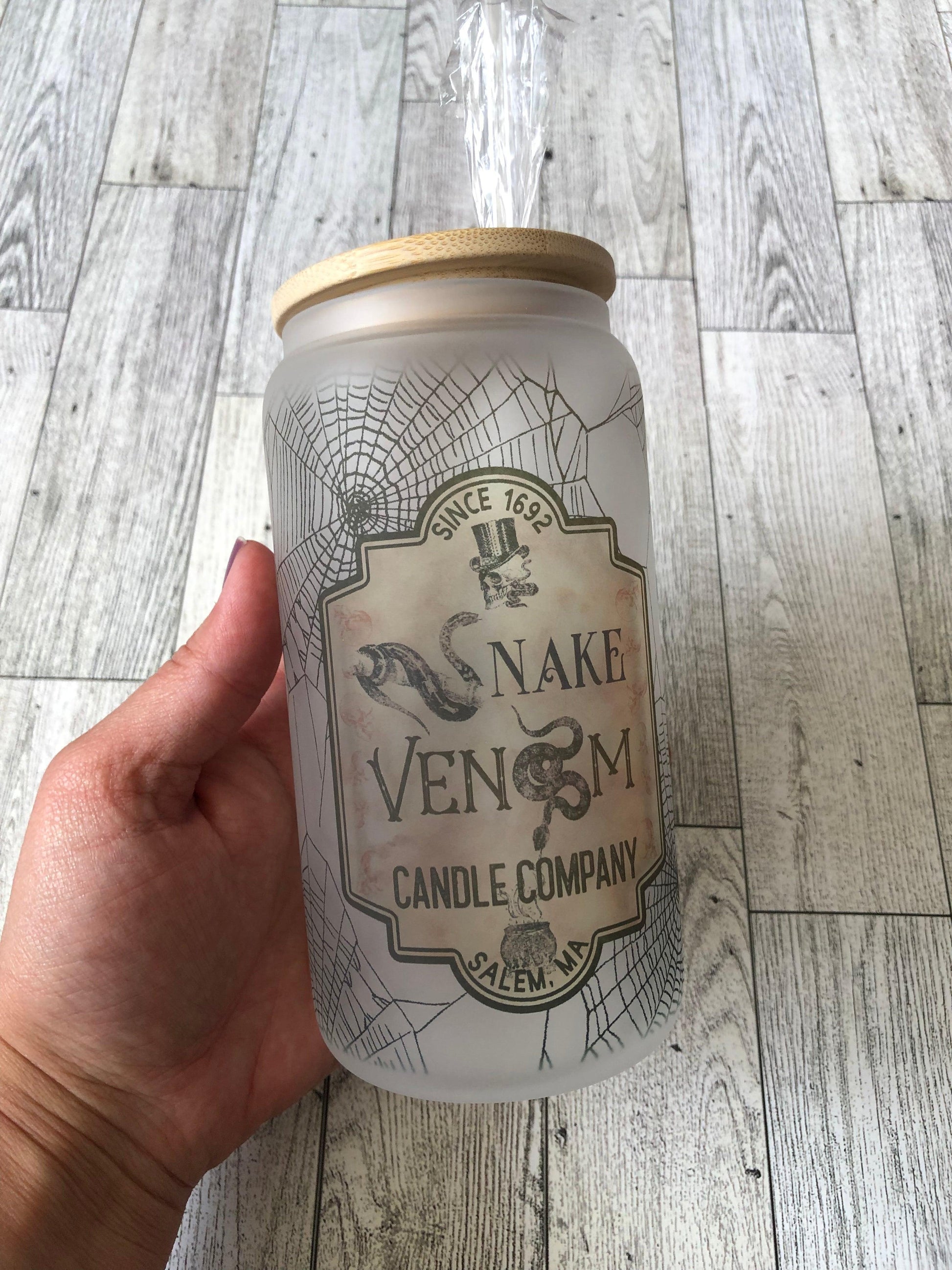 Ready to Ship! Snake Venom 16 oz Sublimation Frosted Beer Can Glass - Ladybug Designs, DIY Lifestyle