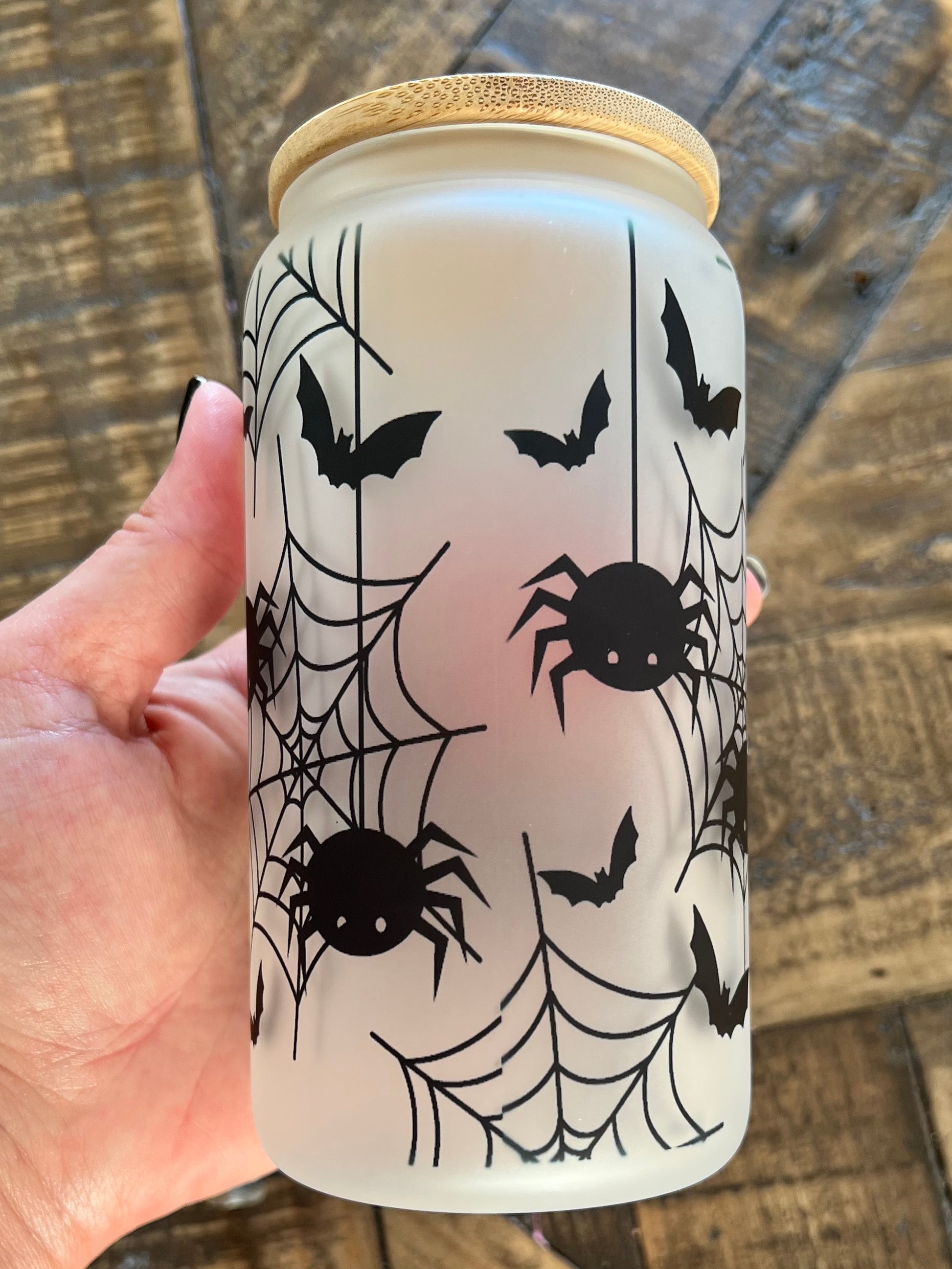 Ready to Ship! Creep It Real Frosted 16 oz Beer Can Glass - Ladybug Designs, DIY Lifestyle