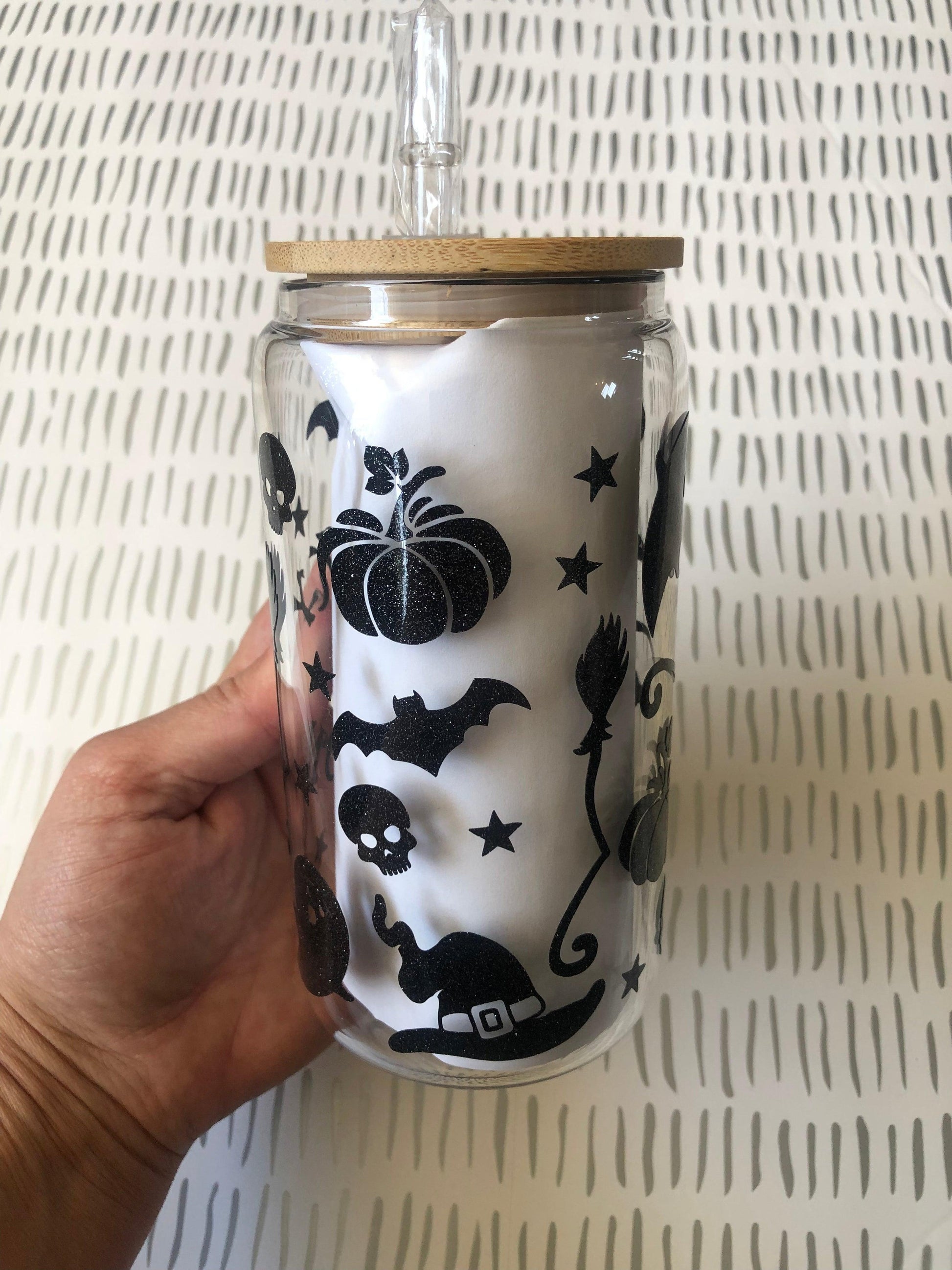 Ready to Ship! Spooky Season 16 oz Beer Can Glass - Ladybug Designs, DIY Lifestyle