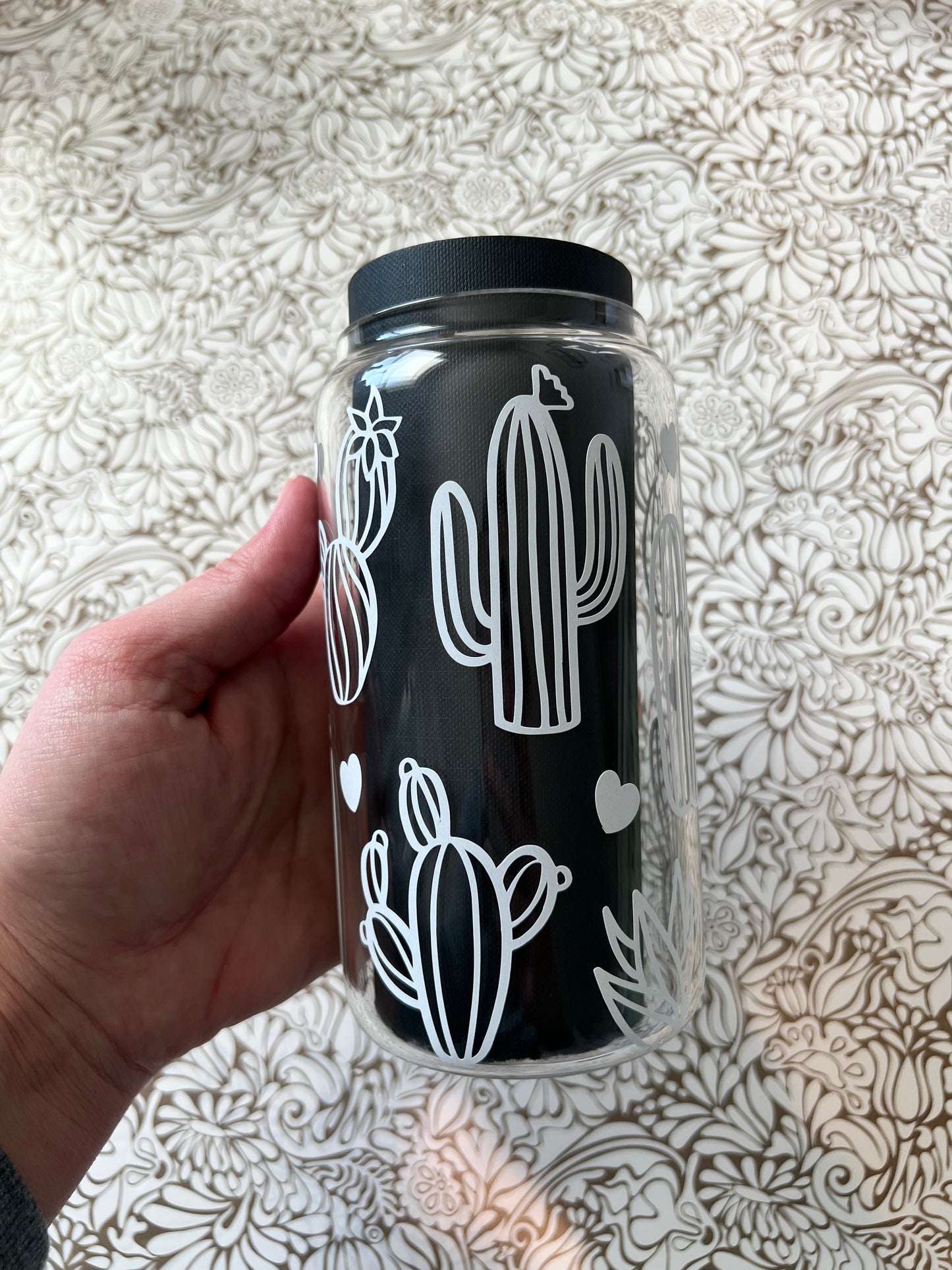 Cacti 16 oz Beer Can Glass - Ladybug Designs, DIY Lifestyle